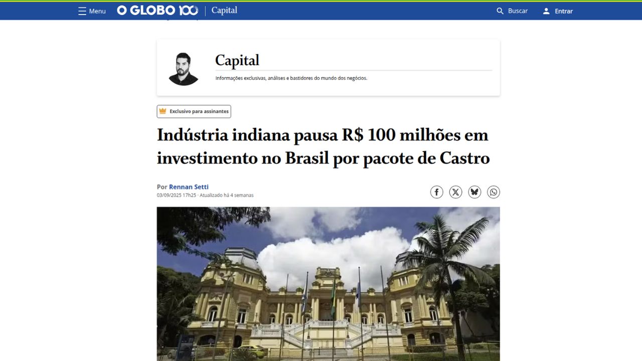 Demori Claudino Advogados em Ação no O Globo: A Disputa por Incentivos Fiscais no RJ