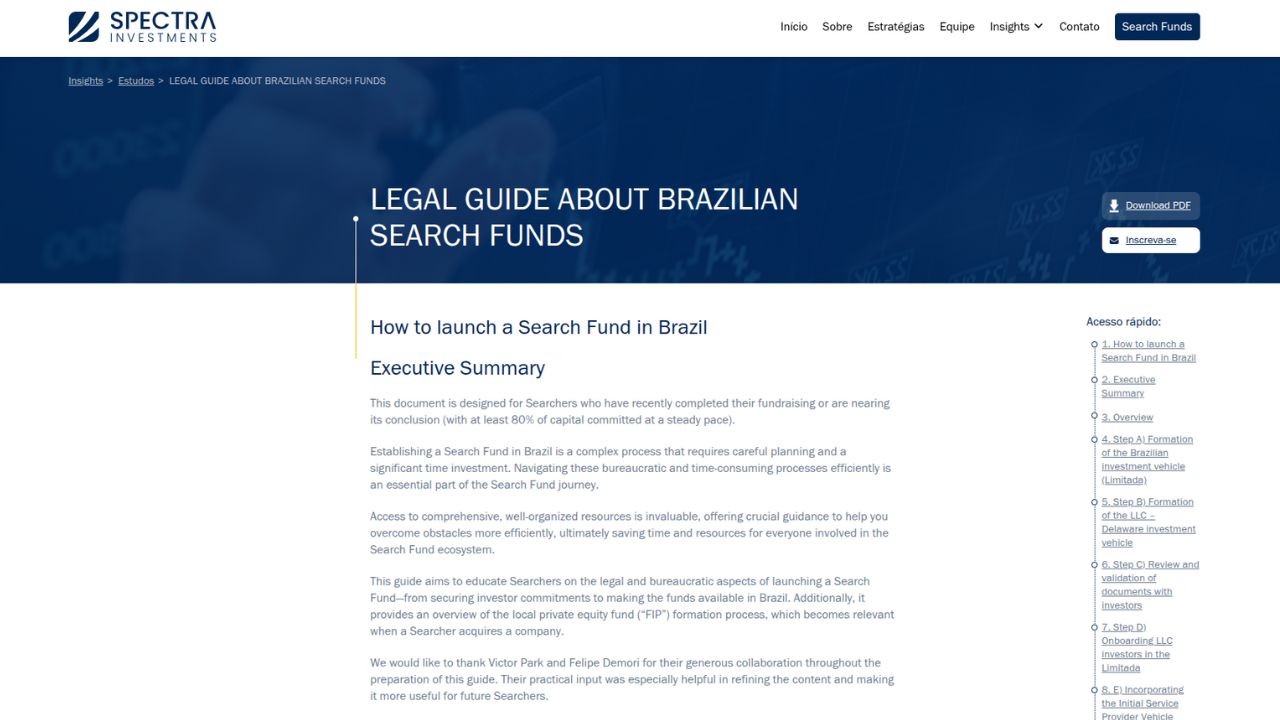 Guia Jurídico sobre Search Funds no Brasil: Felipe Demori Claudino detalha o passo a passo para investidores